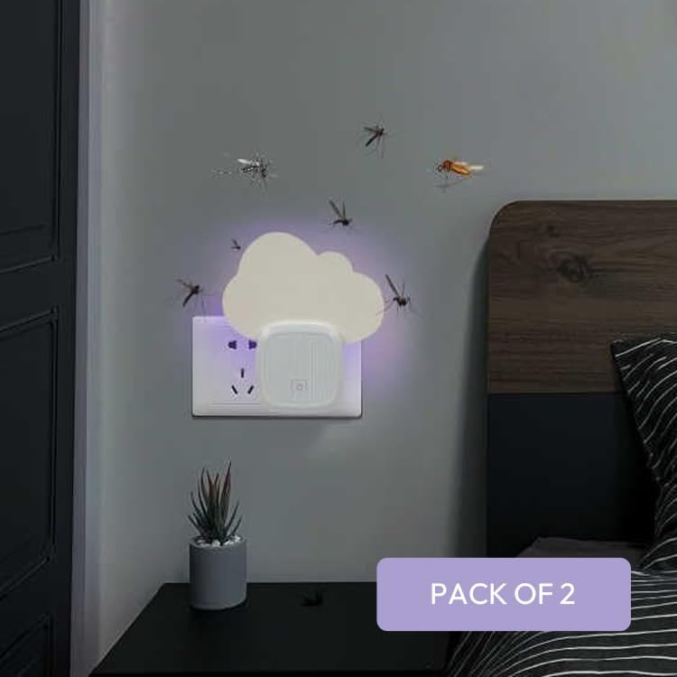 Mosquito Killer Plug in Flying Insect Light Trap | Mosquito Night Light Plug in | Indoor Trap for Mosquito | Indoor | Mosquito Killer Electric (White, 2pack) - Image 2